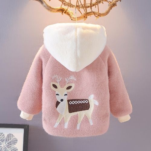 巴拉拉吧女童秋冬外套小女孩冬装毛衣外套儿童春秋洋气加绒加厚水