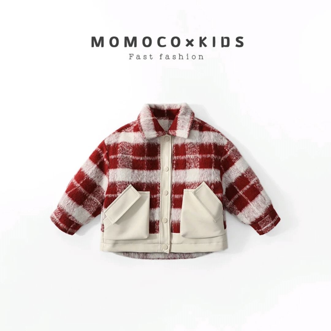 【小扬哥推荐】男童女童加绒秋冬春格子外套2023新款儿童装韩版百