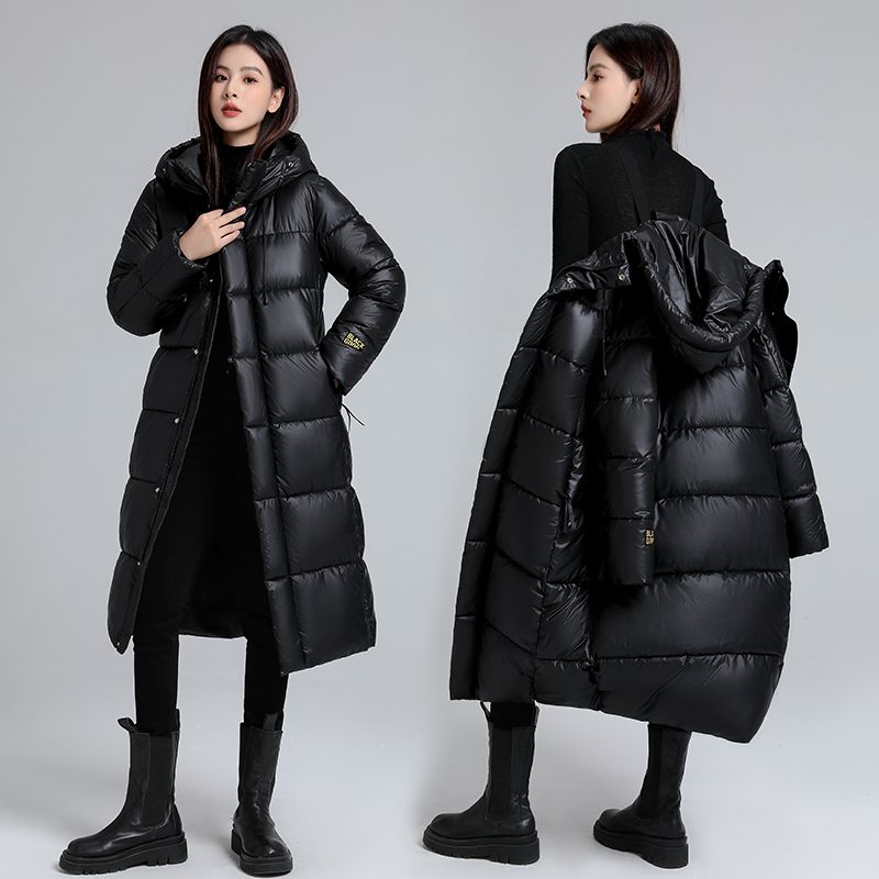 雅鹿新款【黑金羽绒服】自发热石墨烯羽绒服女长款连帽休闲百搭羽