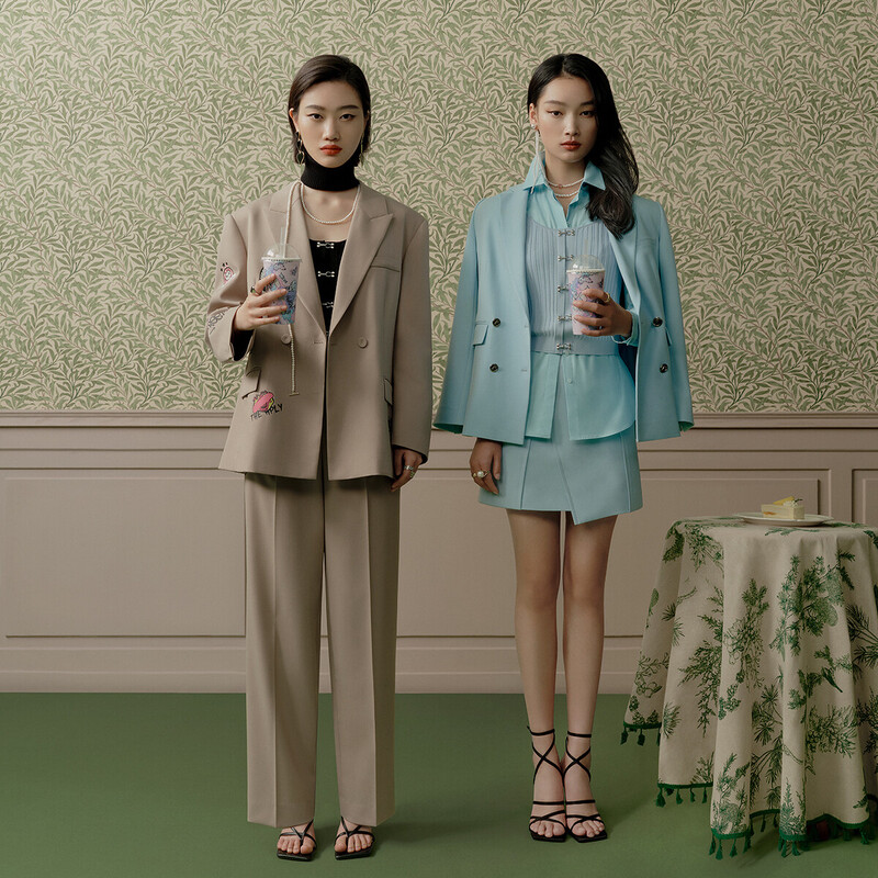 【小水专属】女图案贴标微男友式时尚西装外套HHC11520231