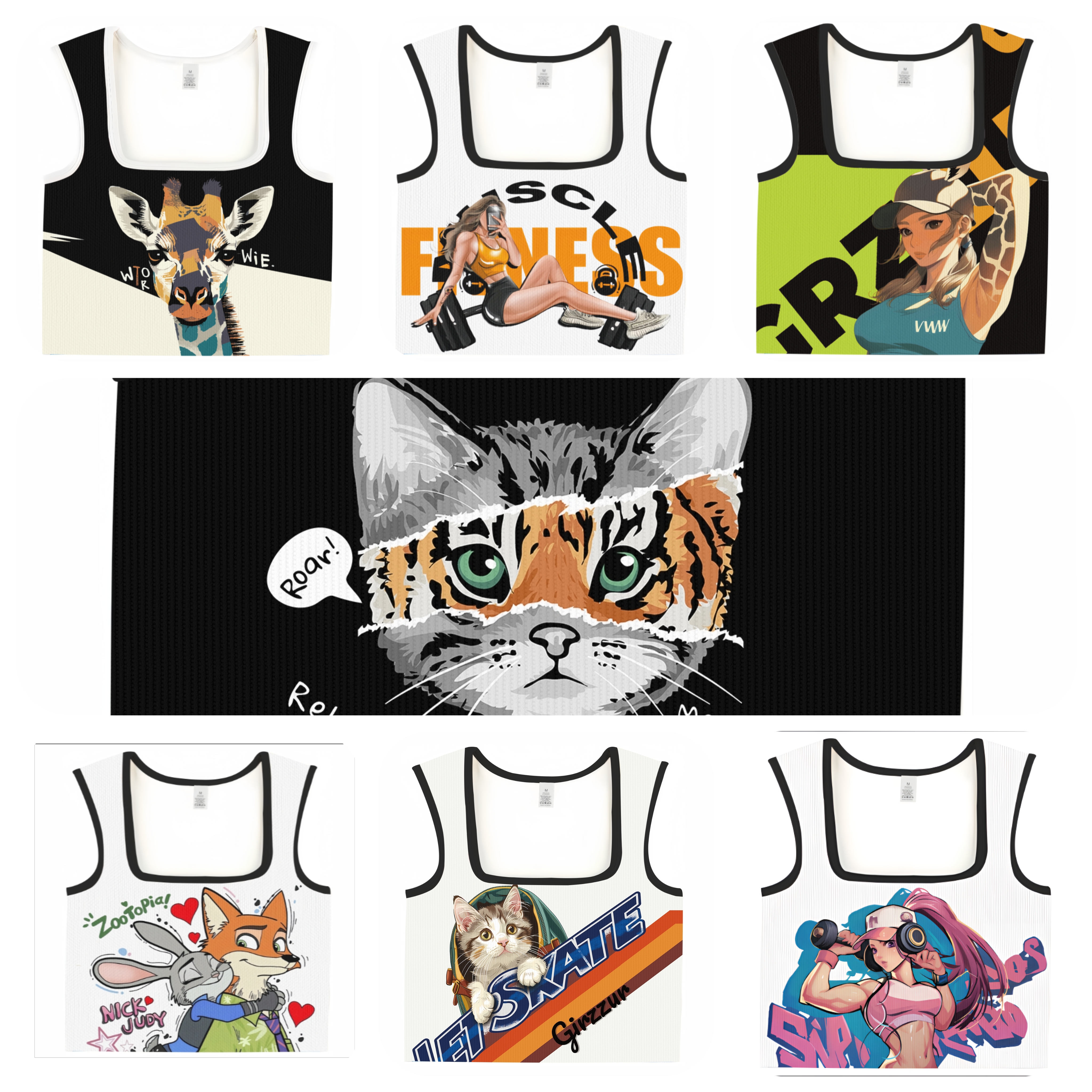 【方领】经典高尔夫健身运动瑜伽时尚背心-固定杯垫