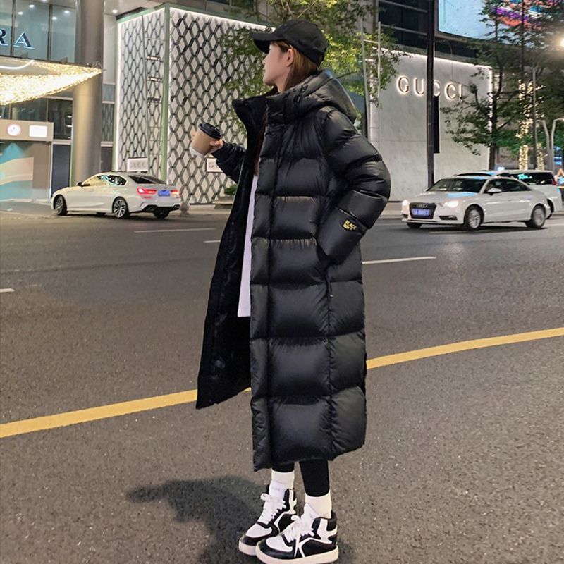羽绒服服黑金长款衣服女2023年冬季新款情侣过膝宽松加厚袄外套