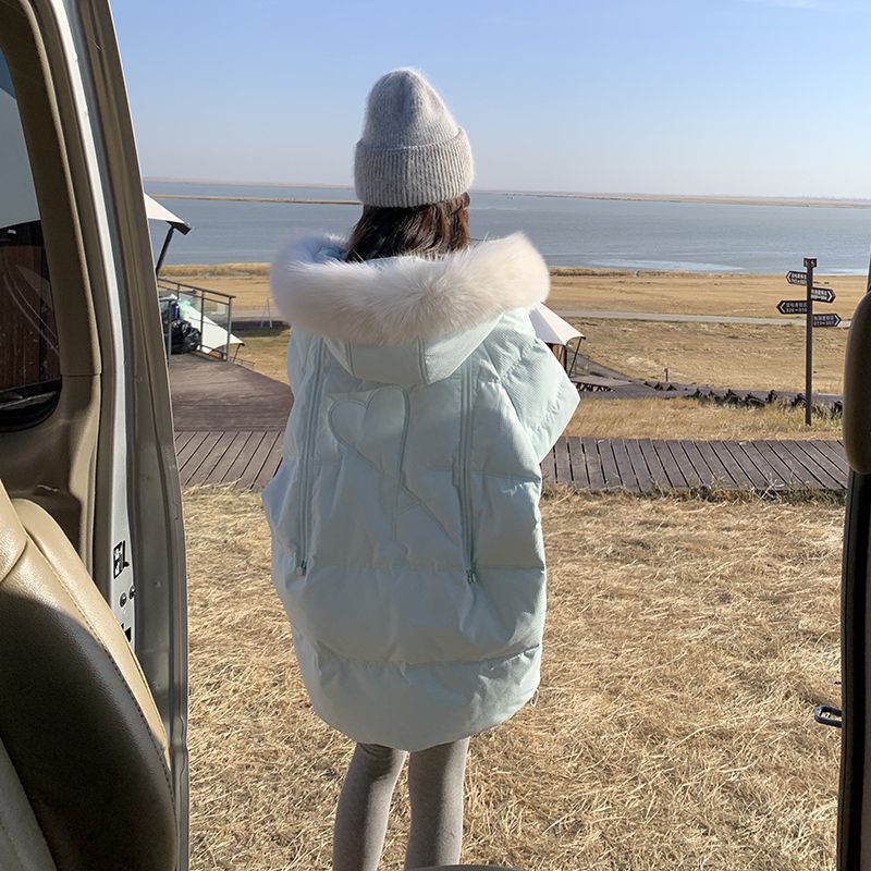 羽绒服韩版宽松连帽服服女2023冬季新款感版型好看的小个子面包服