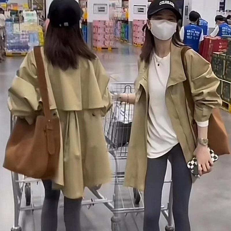 ins春游高级感小个子风衣洋气外套女爆款宽松显瘦衣服上衣潮