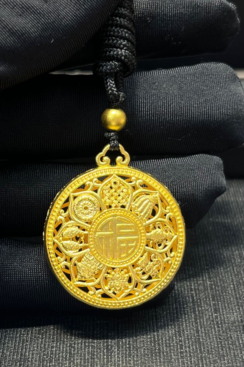 古法足金八宝罗盘吊坠