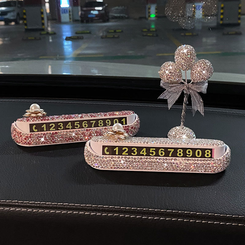 汽车临时停车牌电话号码移车车载挪车牌夜光数字摆件女士2025高档