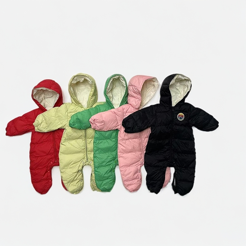 【微瑕介意勿拍】断码清货冬季90白鸭绒婴儿婴幼轻薄羽绒连体衣