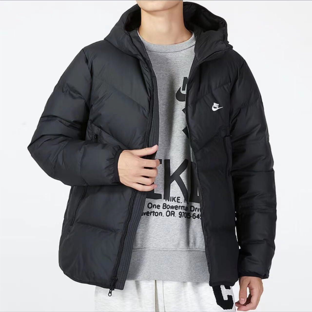 Nike耐克男子秋冬运动保暖舒适休闲连帽羽绒服夹克 DV1132-010