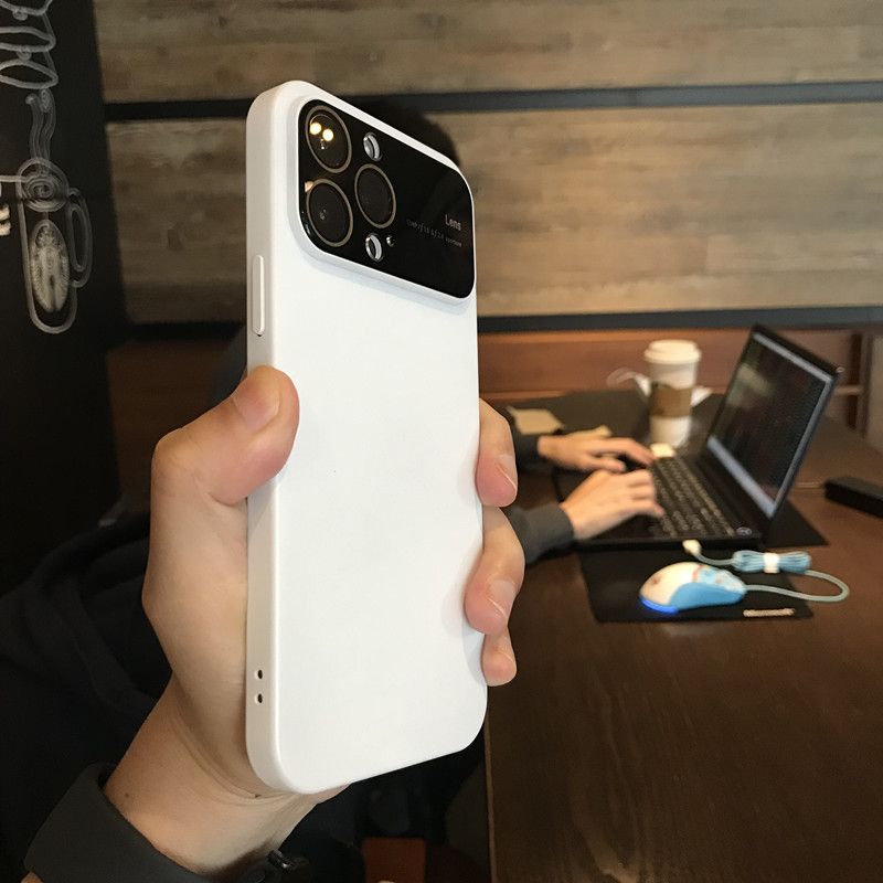 大视窗简约白iPhone14promax手机壳全包镜头苹果12磨砂13pro散热