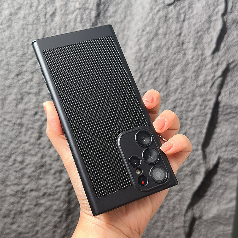 三星S21手机壳S22+蜂窝散热网S23Ultra超薄全包镜头膜防摔保护套
