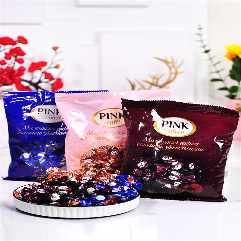  【3袋】俄罗斯原装进口黑美人松露/椰子/咖啡味夹心糖果140g/袋