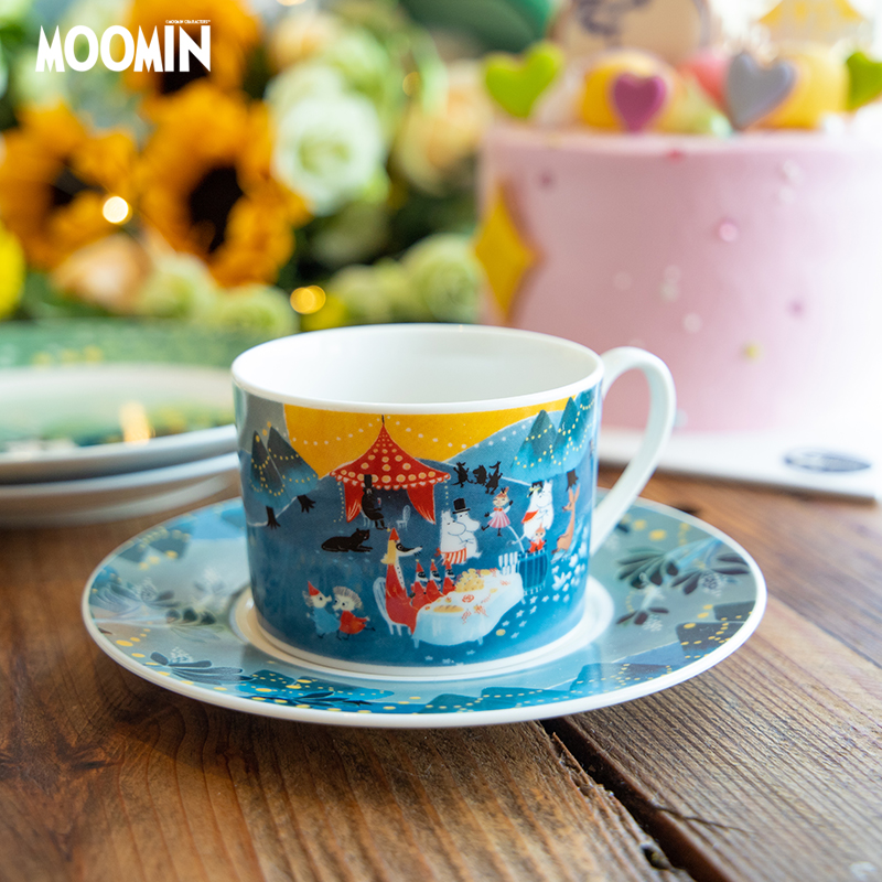 日本进口山加商店姆明Moomin陶瓷咖啡马克杯碟子陶盘子杯子盘