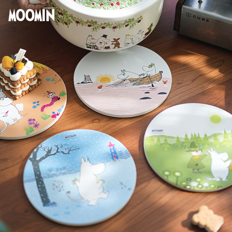 道福姆明moomin陶瓷锅垫套装垫子砂锅隔热耐高温桌垫圆形隔热耐热