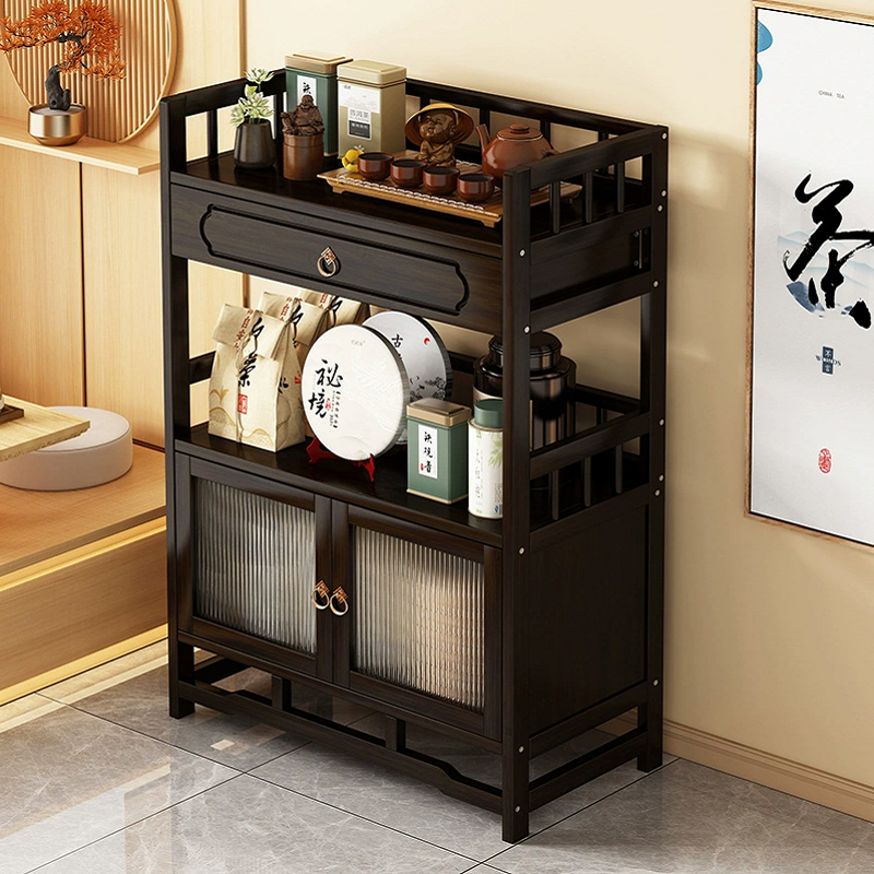 茶水柜茶柜置物架茶室茶叶架茶台桌边几柜茶架子置物架茶具收纳柜