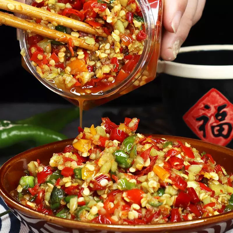 湖南特产农家纯手工剁辣椒蒜蓉辣椒酱香辣剁辣椒下饭菜蒸鱼拌饭酱