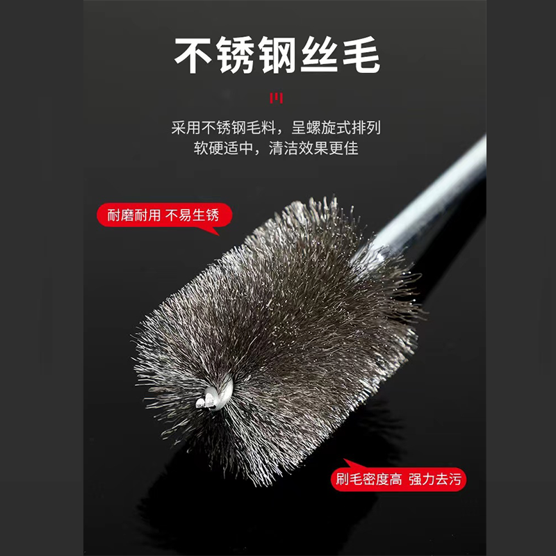 不锈钢丝管道刷加长内孔去毛刺除锈电动打磨抛光清孔带杆钢丝刷子