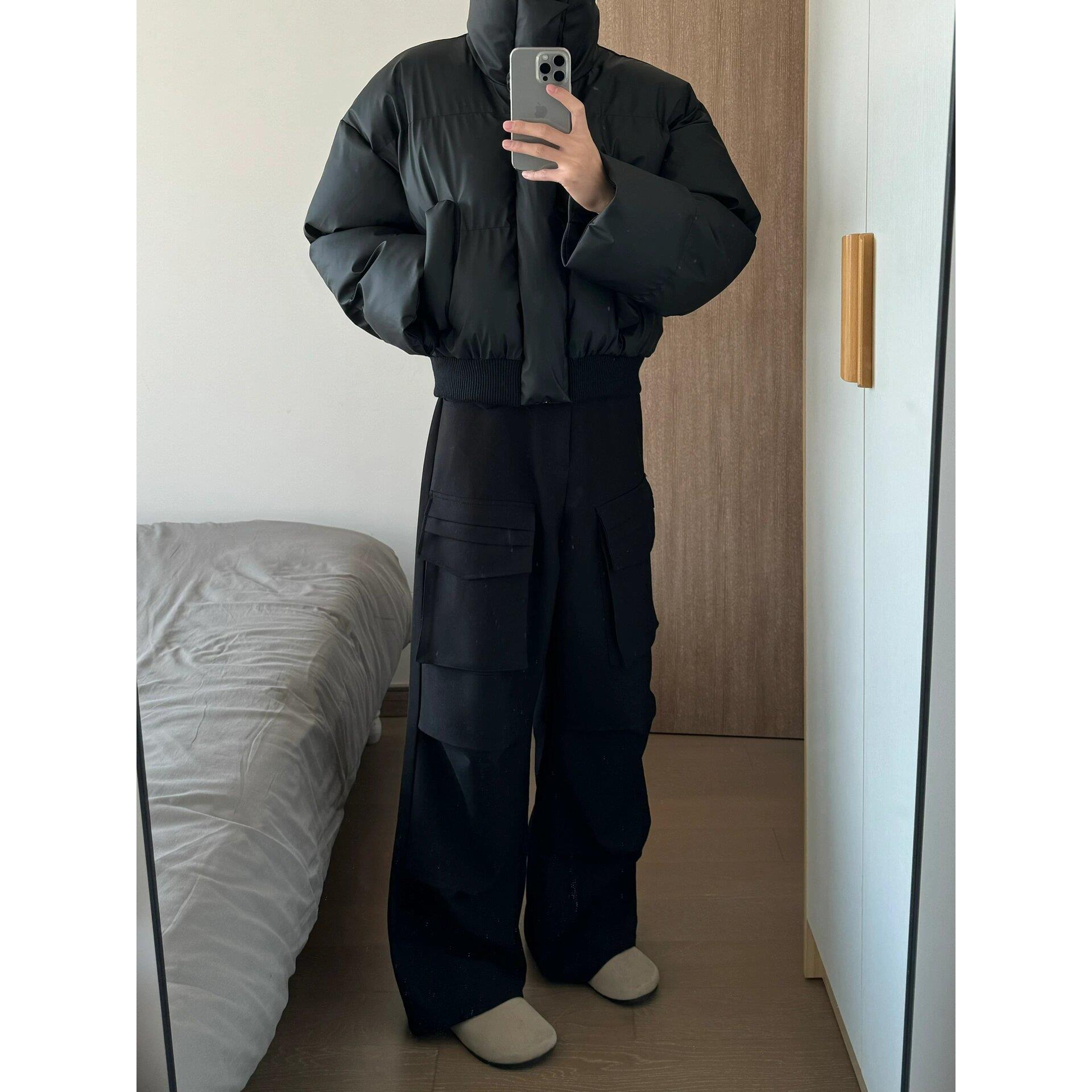 雅鹿cleanfit无性别羽绒服男冬季加厚ootd短款棉服美式复古立领面