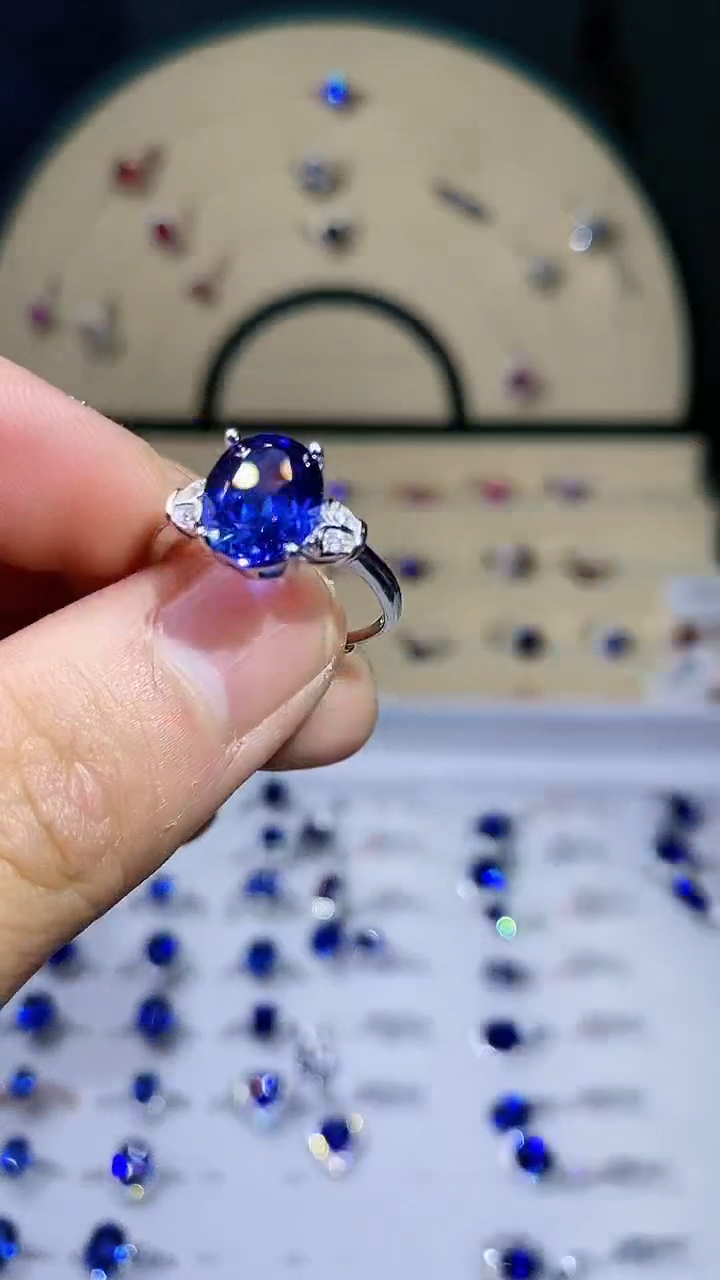 【闪购商品】蓝宝石戒指银S925镶嵌..........