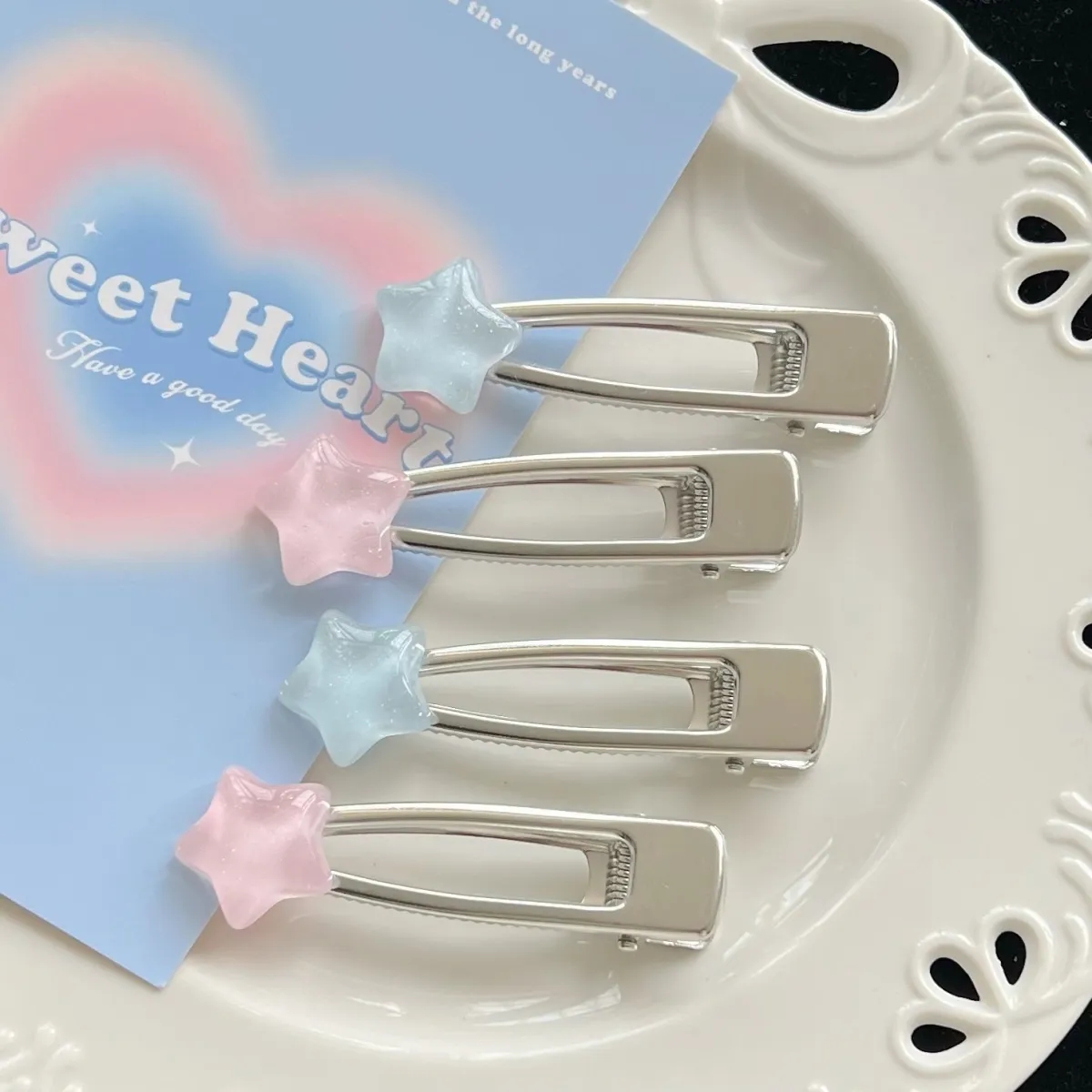 金属鸭嘴夹ins少女心五角星甜美学生刘海小发夹可爱星星甜酷小众