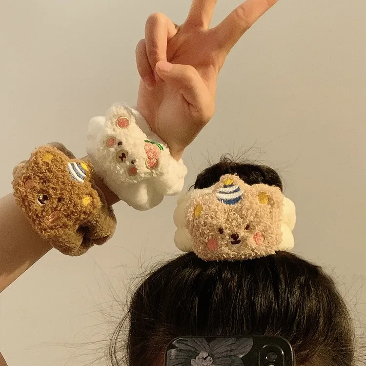 溯源好物超可爱小熊洗脸手腕带防湿袖洗漱吸水手环发圈女扎头韩版