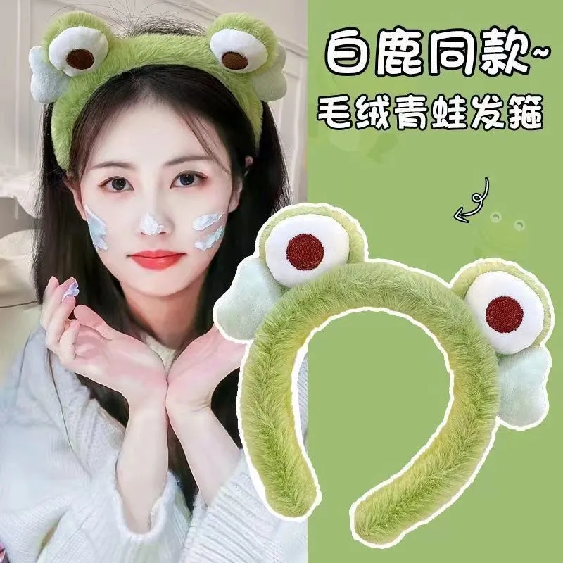 可爱卡通立体玩偶毛绒头箍秋冬简约超萌发捆宽边网红甜美化妆发箍