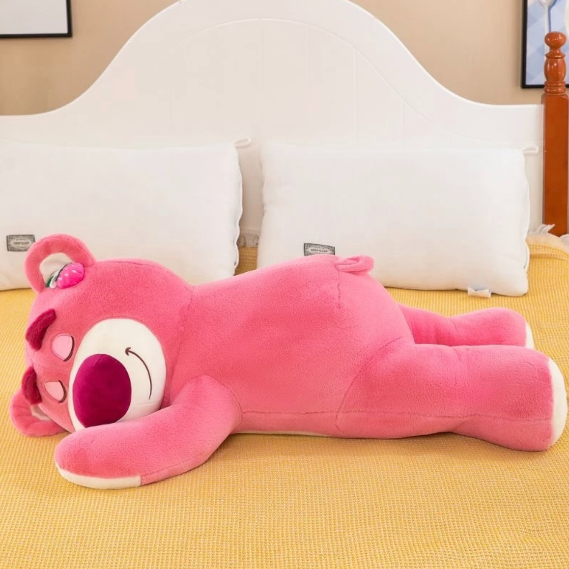 单大号趴趴草莓熊大号毛绒玩具