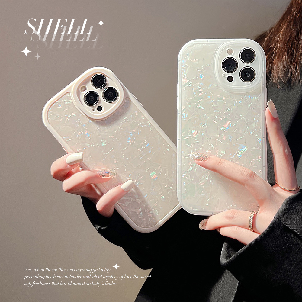 ins梦幻贝壳纹iphone13苹果15手机壳11pro/xs硅胶14适用13pro max