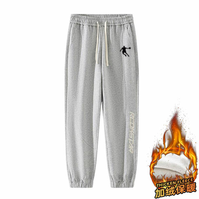 乔丹裤子男秋冬潮牌垂感直筒宽松阔腿裤美式复古男裤休闲运动裤