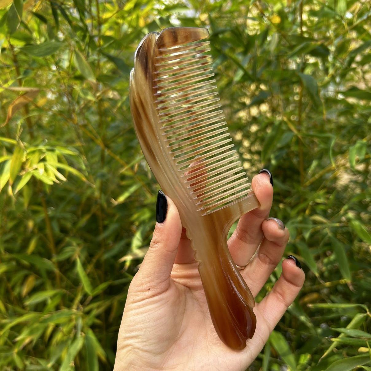 名匠福利  精品高原白牦牛角凤尾手柄  厂家直销 家用 头皮按摩