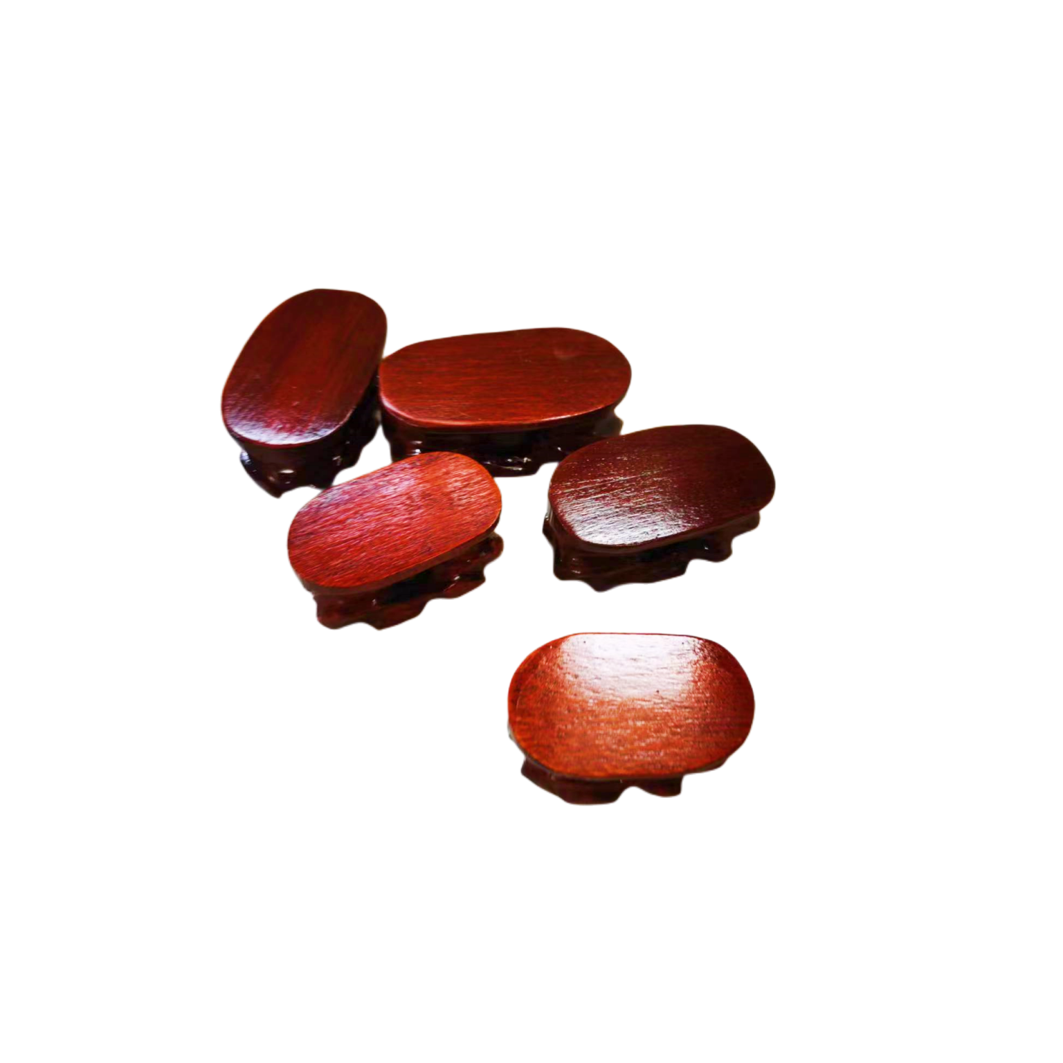 越南马拉斯木大红小土圆茶具手工奇石底座盆景底座茶道隔热创意