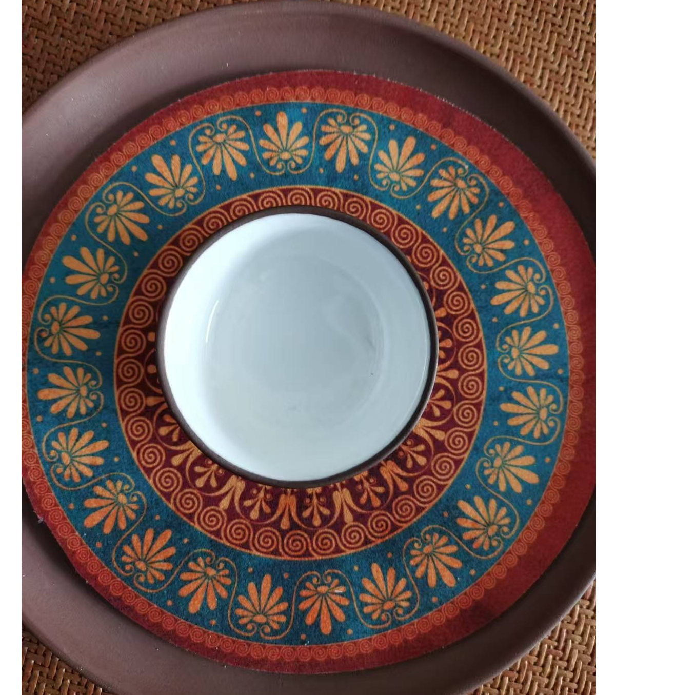 早期紫泥白釉口杯 