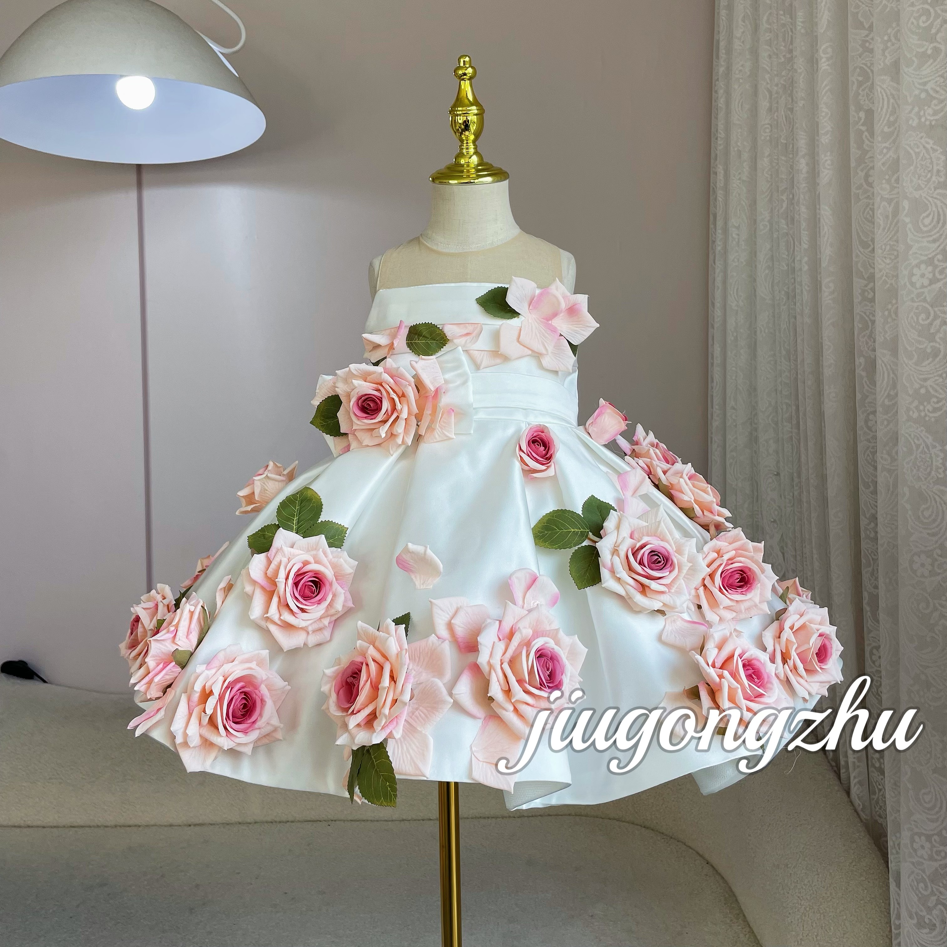 【玫瑰之恋】女童礼服裙公主婚礼花童婚纱裙主持人走秀生日钢琴演出