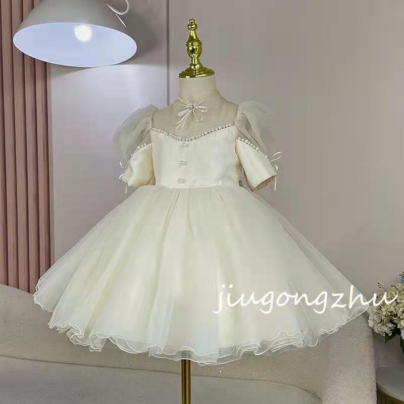 【书香门第】女童洋气礼服高级感白色公主裙生日走秀宴会花童气质