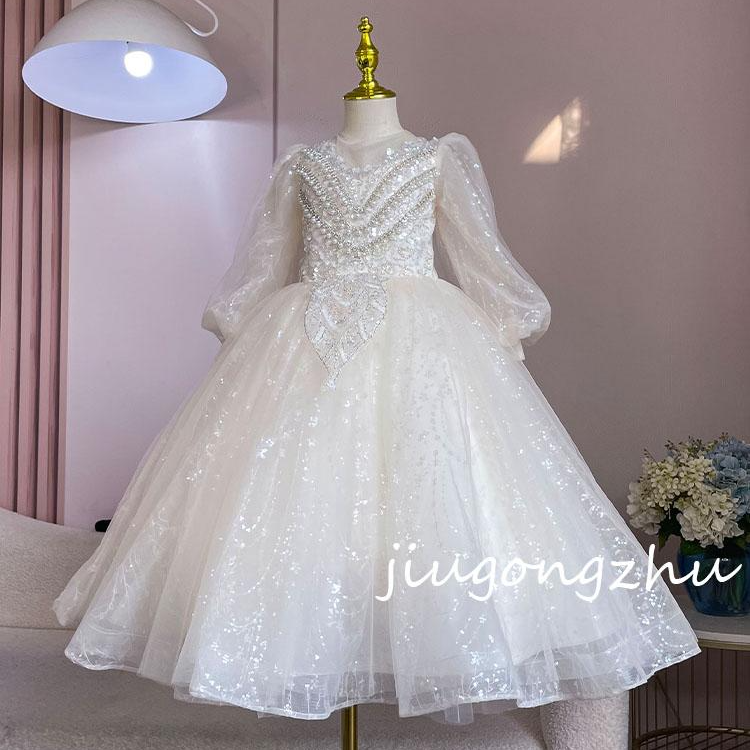 【玉兰仙子】女童主持人晚礼服钢琴演出服儿童公主裙生日宴