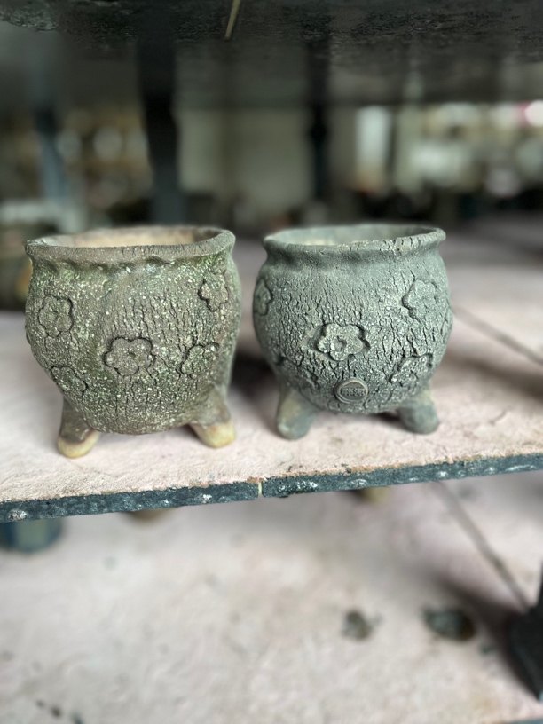 醉泥圆口碎花盆高约11内口8左右