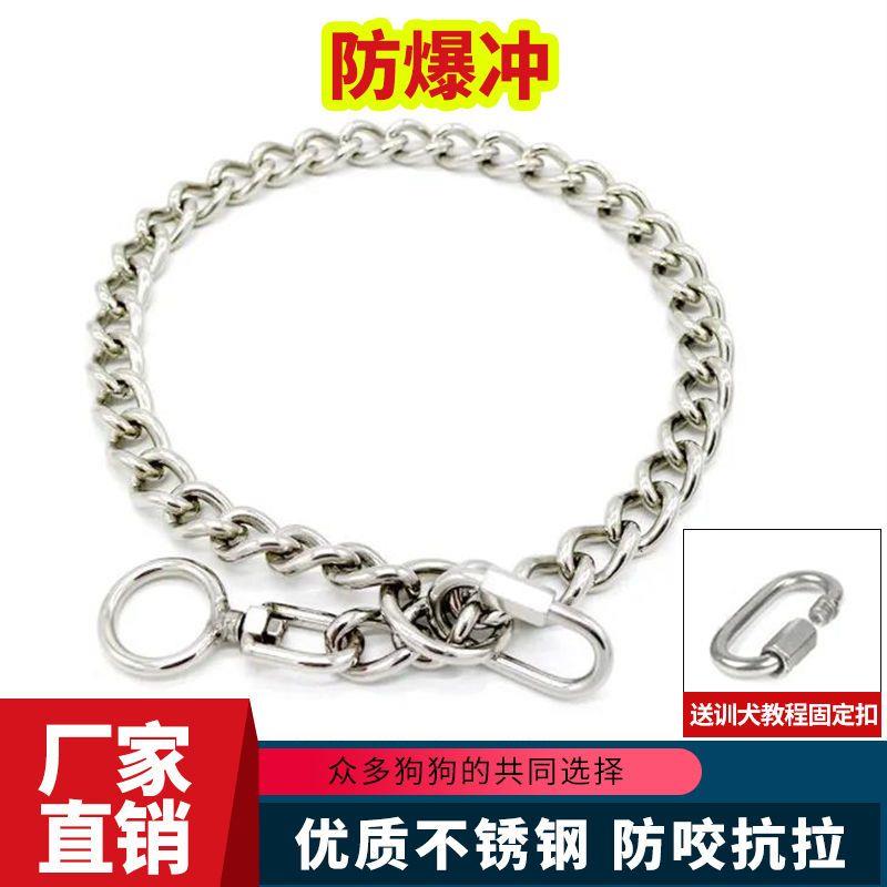 不锈钢训犬P链狗项圈防爆冲狗脖套狗链金毛德牧马犬中大型犬宠物