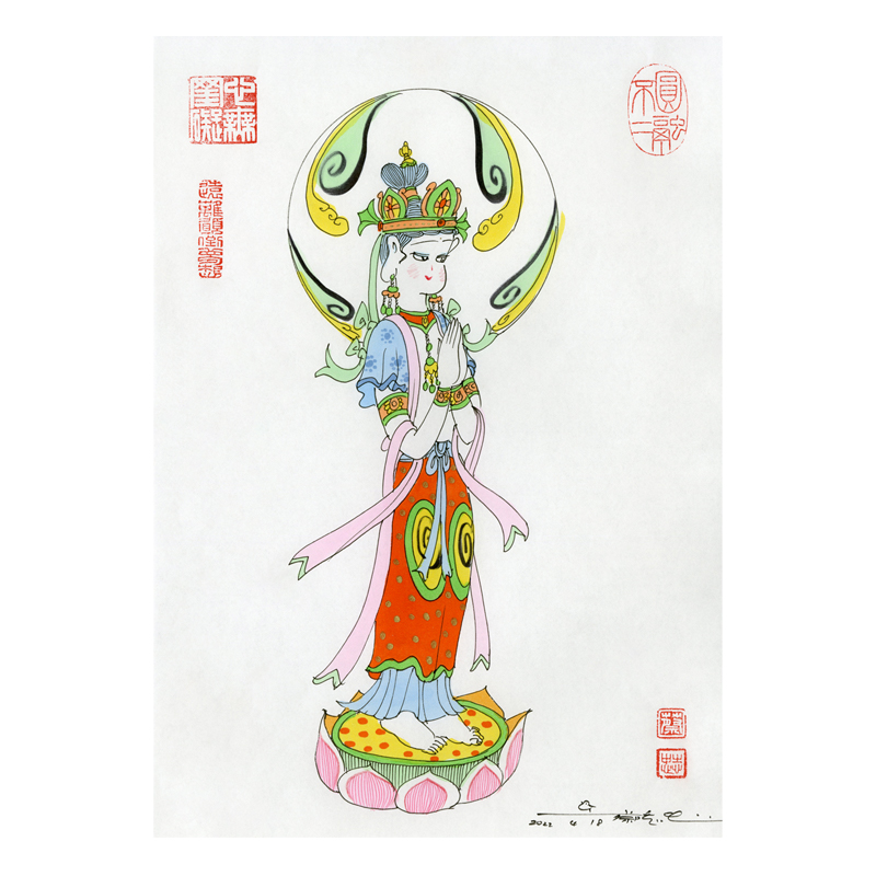 蔡志忠【重宝观音】三十三观音 客厅餐厅背景墙装饰画 走廊玄关挂画