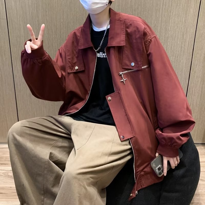 初秋新款美式休闲飞行服夹克衫男女款宽松休闲外套潮牌球服上衣