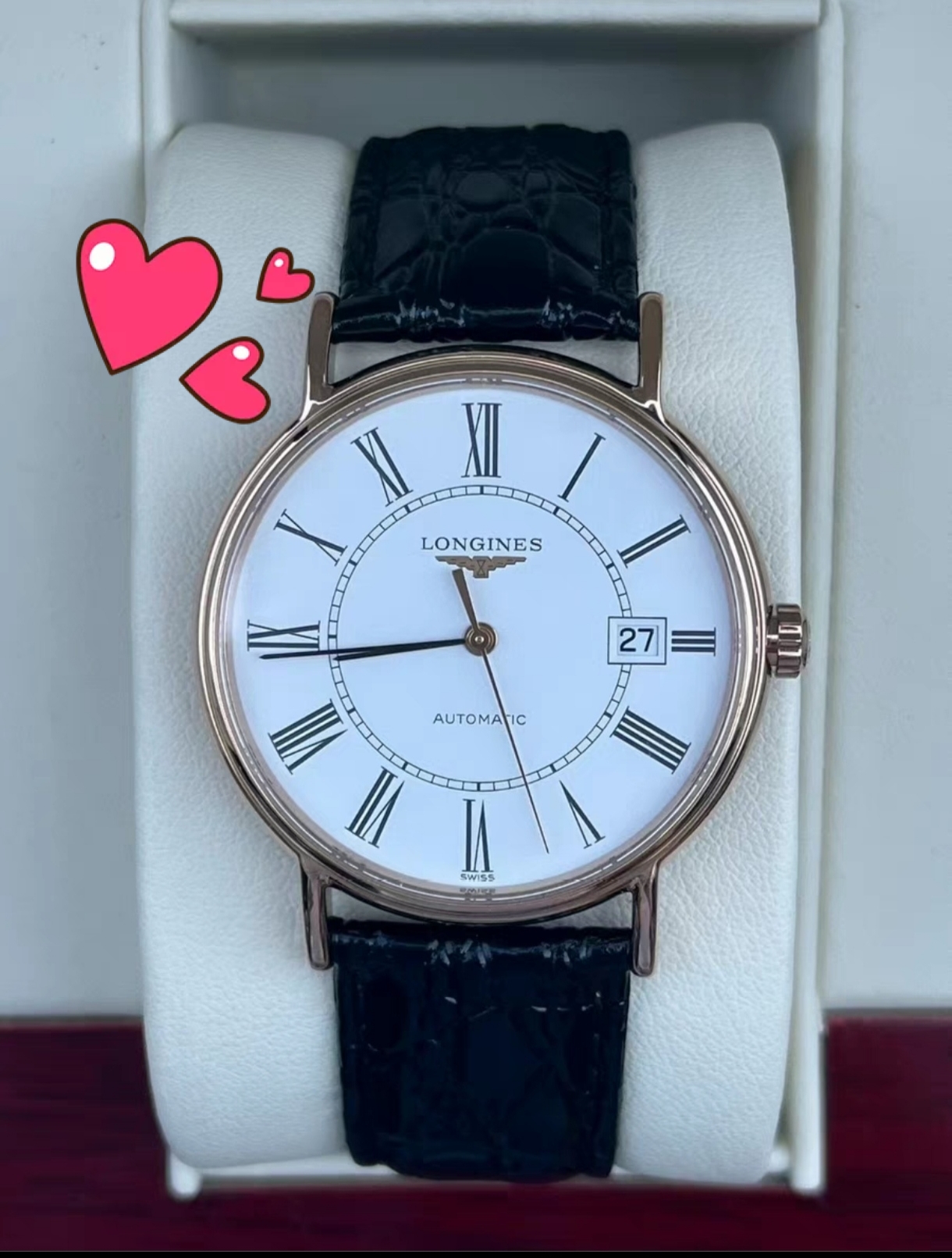 99新 Longines/浪琴 /瑰丽921镀玫瑰金皮带款/表径38.5