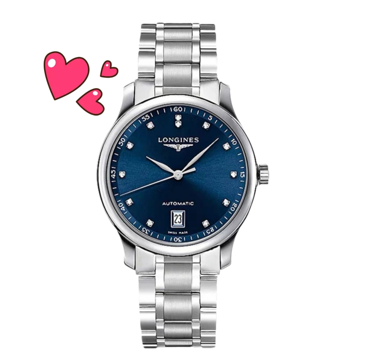 99新 Longines/浪琴 /名匠628蓝盘钻刻/表径38.5/