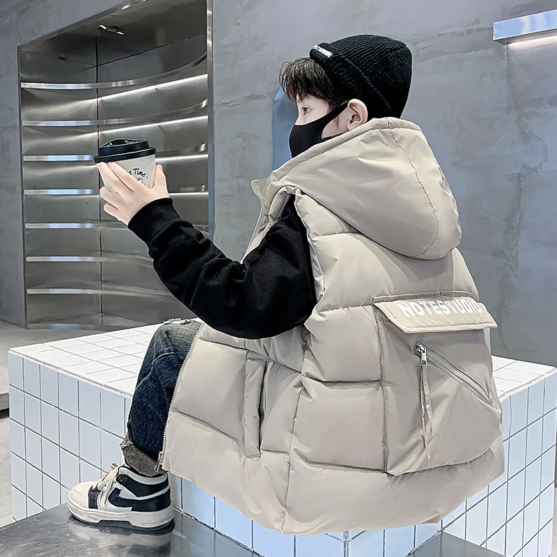 儿童马甲冬装棉衣男童棉马夹宝宝秋冬大童外穿男孩外套洋气潮加厚