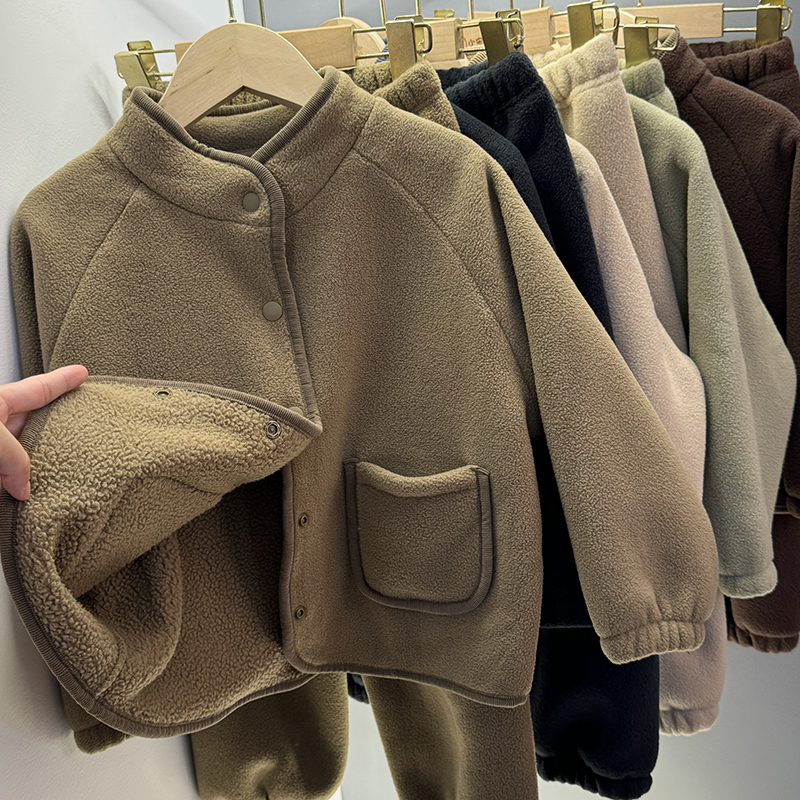 【两件套】儿童冬装家居服套装男女童冬季保暖加绒加厚睡衣