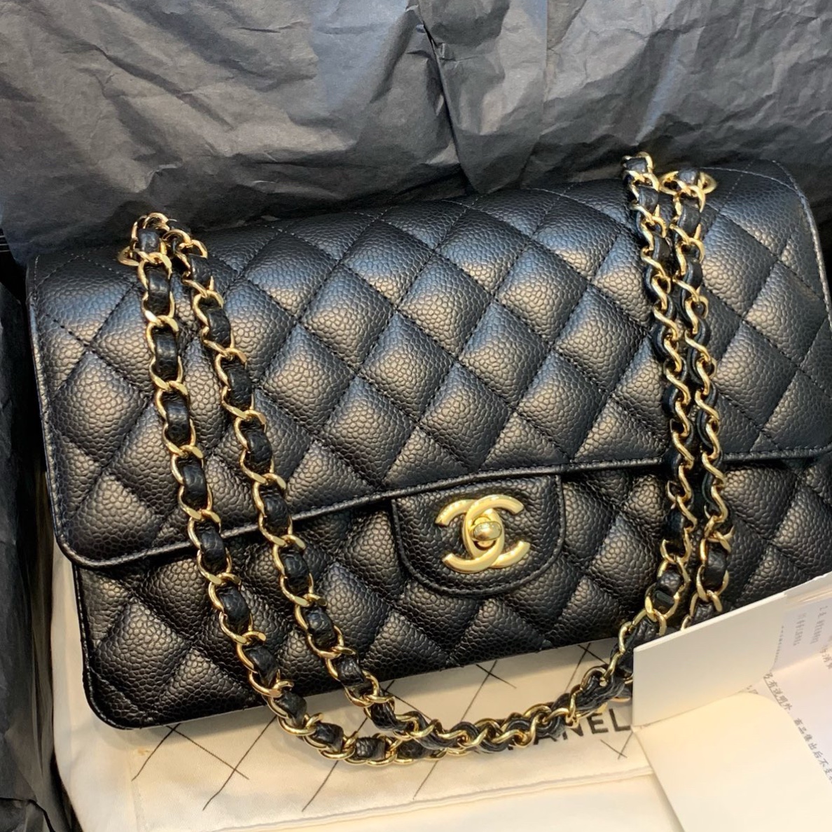 99新 Chanel/香奈儿 （定金）黑金牛CF中号