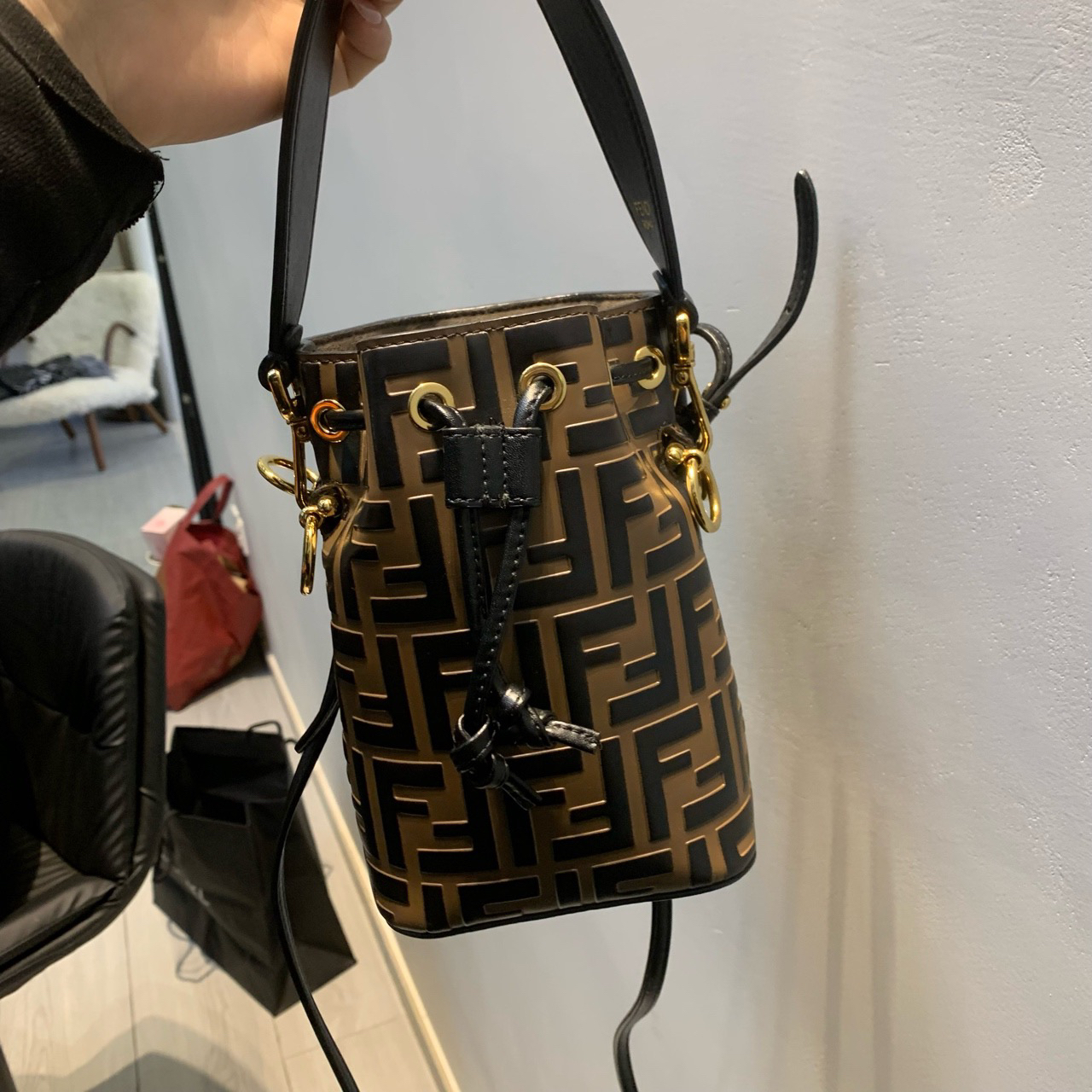 99新 FENDI/芬迪 芬迪 老花小水桶