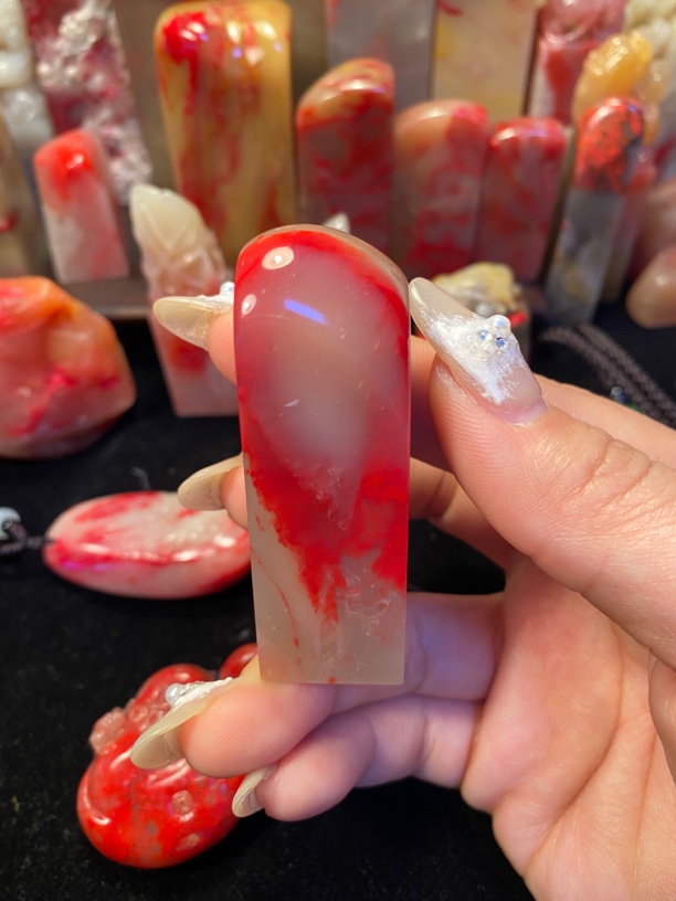 巴林玻璃冻鸡血小印 