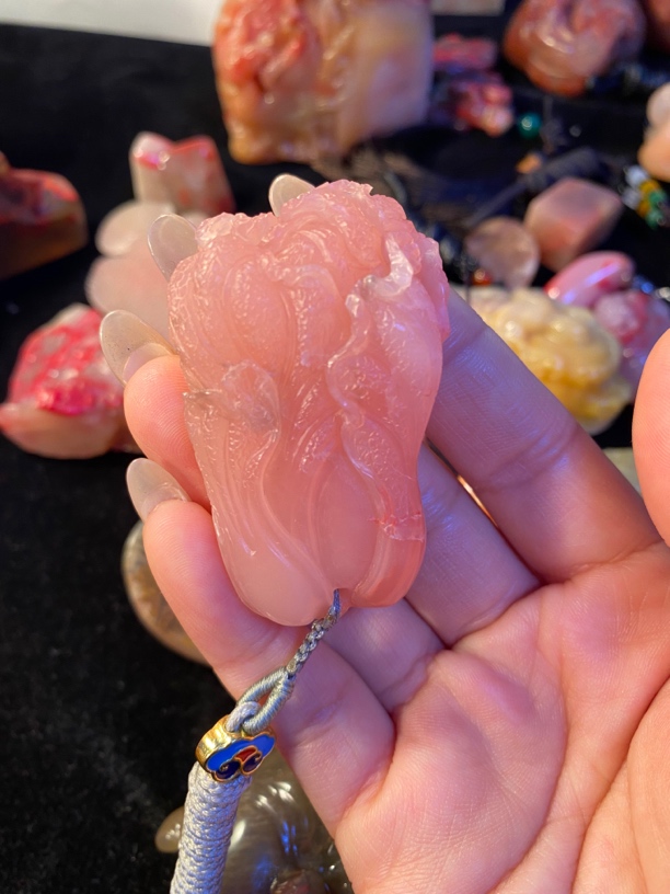 巴林精品十五号粉冻把件