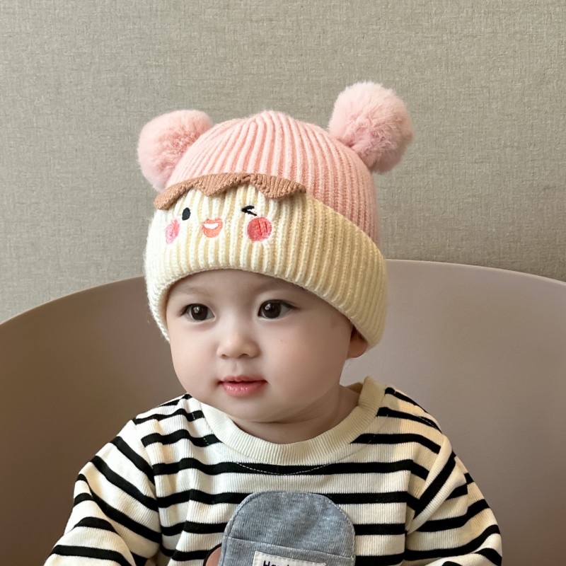 【包邮福利】婴儿帽子秋冬季针织帽宝宝超萌毛球帽男女儿童冬天保