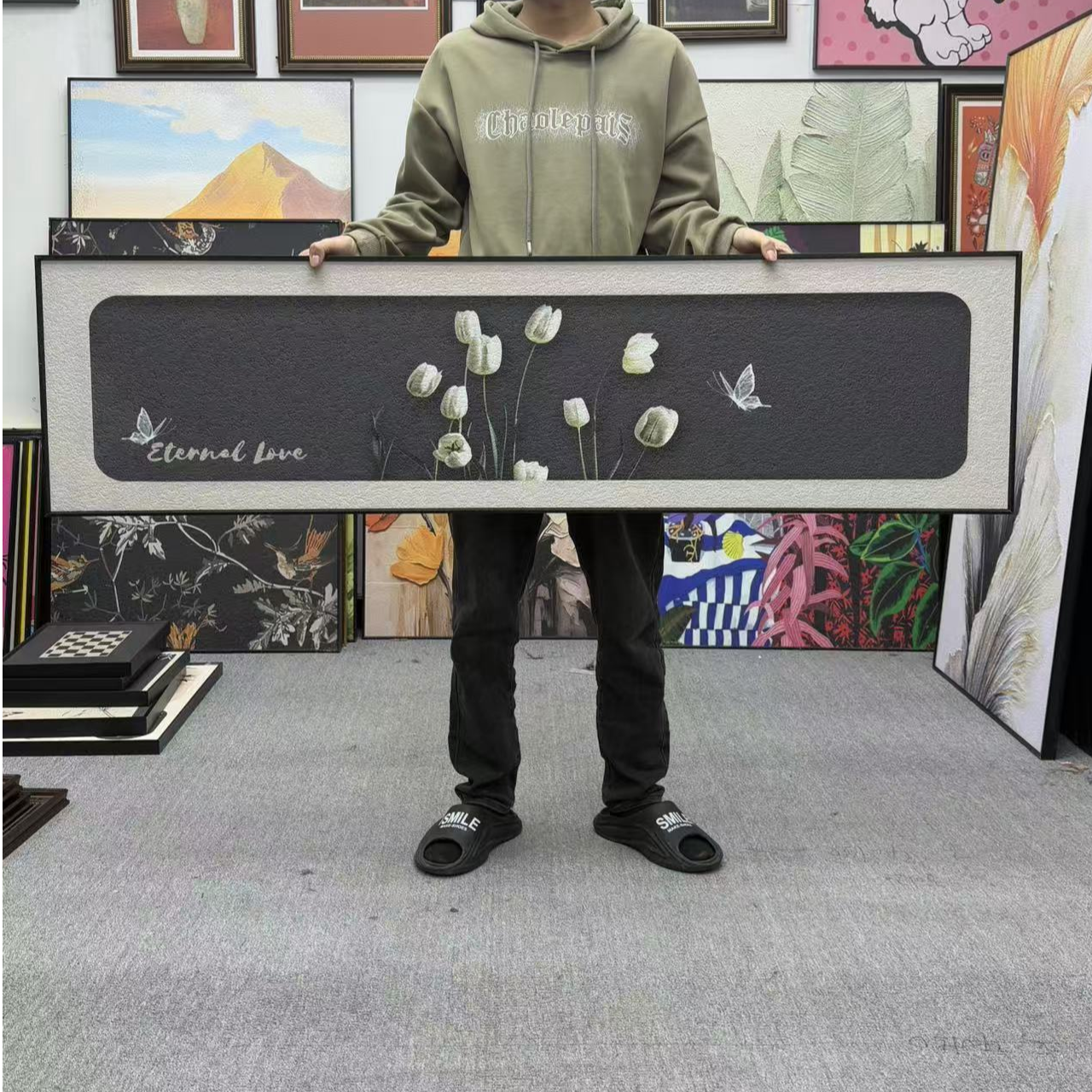 轻奢卧室床头装饰画大气蝴蝶主卧背景墙挂画2024新款简约40150