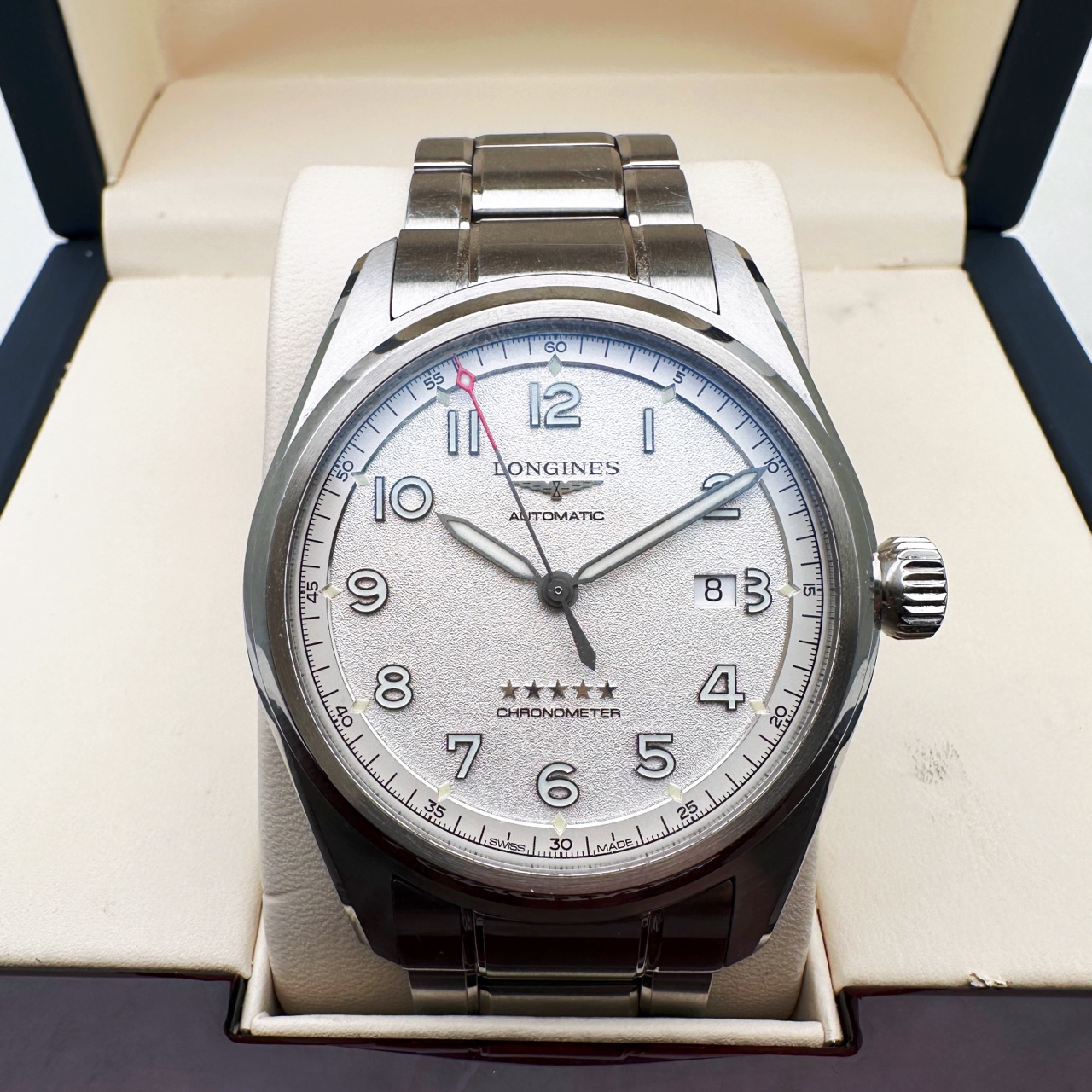 95新 Longines/浪琴 浪琴/Longines先行者L3.811.4.73.6机械表