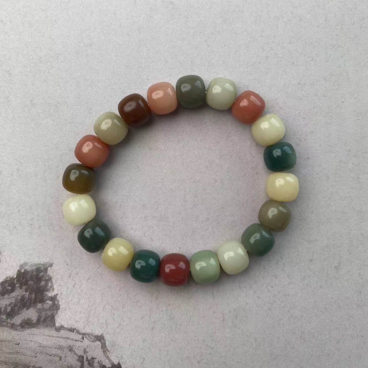 菩提多宝色串珠绕指柔文玩手串